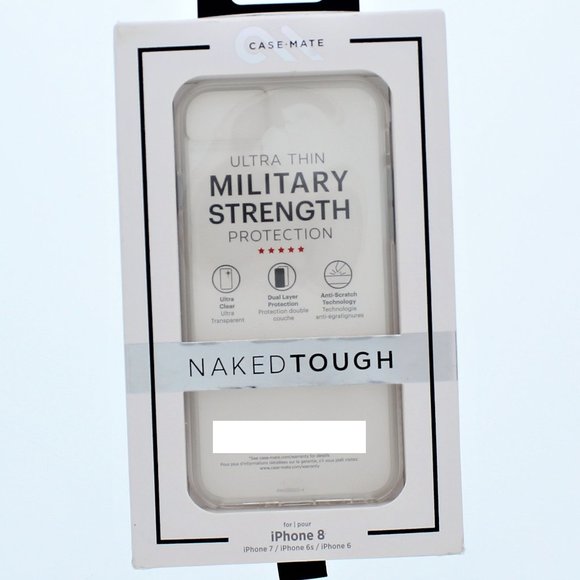 Case-Mate Naked Tough Clear Case iPhone 8, 7, 6s, 6 - Picture 1 of 2
